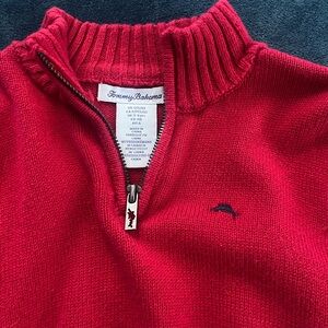 Tommy Bahama Men's Zip Up Sweater in Vibrant Red